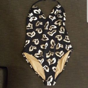 Heart prints one piece from J.Crew